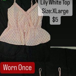 Lily White top, Size: XLarge